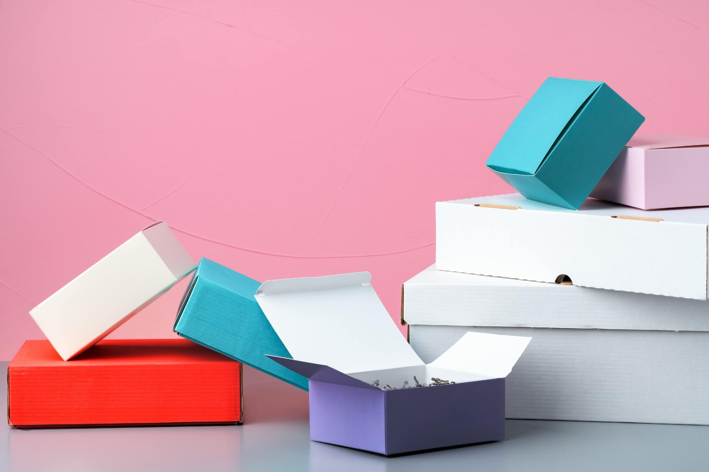 set of cardboard boxes on pink background 2025 02 24 17 19 20 utc1